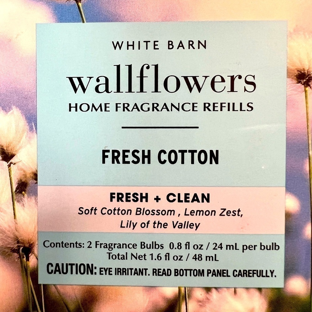B&BW White Barn "Fresh Cotton" Wallflowers Home Fragrance Refills - Picture 4 of 7